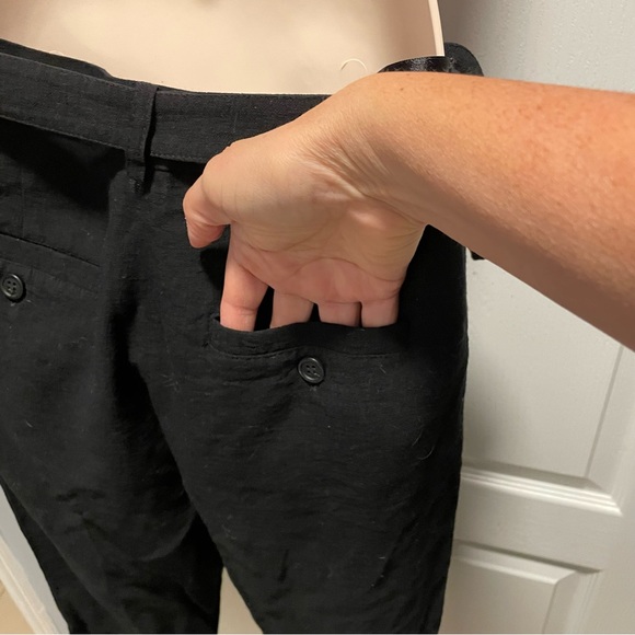 🌸3 for $20 TOPSHOP Black Linen Pants Size M - Picture 13 of 15